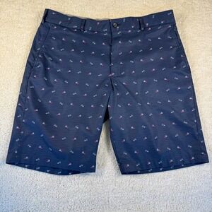 Walter Hagen Golf Shorts Size 38 Navy Blue Golf Cart Pattern Polyester